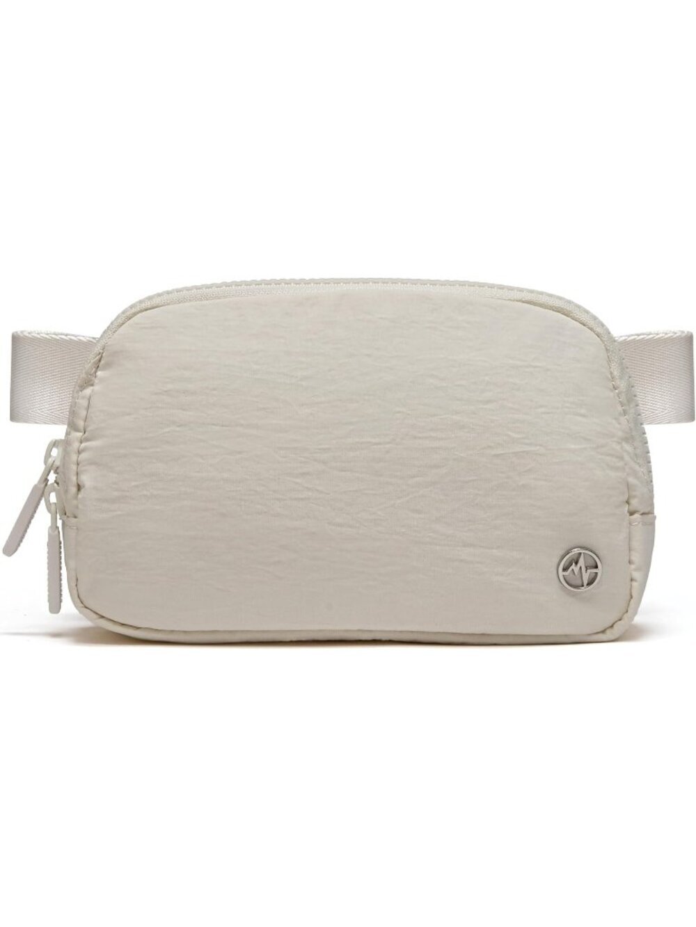 Women's White Water Repellent Waist Pack Crossbody Bag with Adjustable Strap